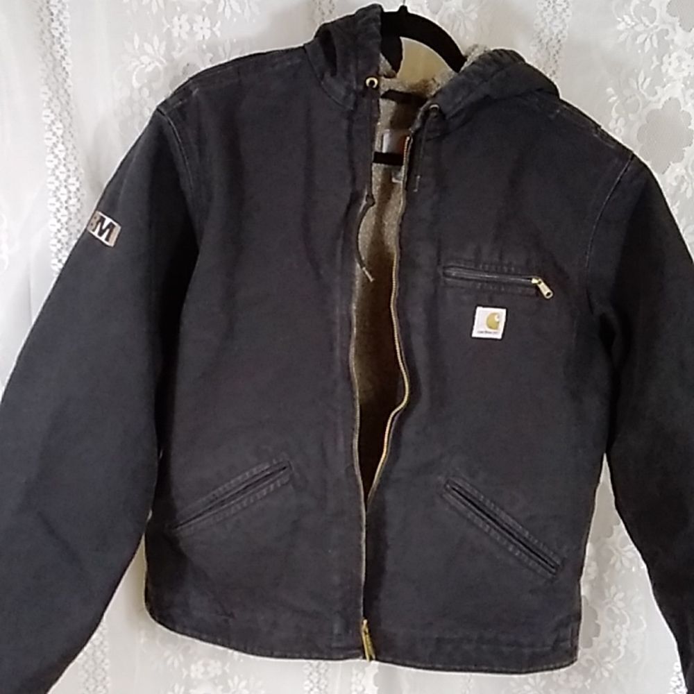 Rare Vintage Carhartt Detroit BM Made In Mexico Jacket Denim Size L (12-14 Black